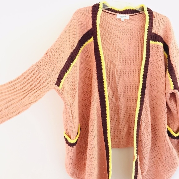 Umgee | Knit Oversized Loose Sweater Draped Open Front Cardigan Preppy - Picture 3 of 11